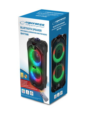 Přenosný Bluetooth RGB FM reproduktor Esperanza EP157 RYTHM