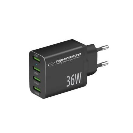 Síťová nabíječka EZC107K Esperanza 36W 4x USB-A 3.0 