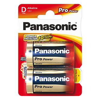 Baterie alkalická, velký monočlánek, D, 1.5V, Panasonic, blistr, 2-pack, Pro Power