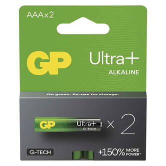 Baterie alkalická, AAA, 1.5V, GP, blistr, 2-pack, Ultra Plus