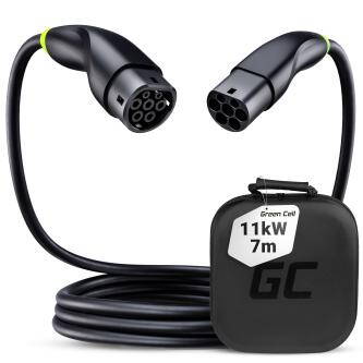 Green Cell Snap EV Typ 2  nabíjecí kabel 11 kW 7 m pro Tesla Model 3 S X Y, VW ID.3, ID.4, Kia EV6, Hyundai IONIQ 5, Ford Mach-E