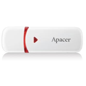 Apacer USB flash disk, 2.0, 64GB, AH333, bílý, červený, AP64GAH333W-1, s krytkou