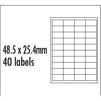 Logo etikety 48.5mm x 25.4mm, A4, matné, modré, 40 etiket, baleno po 10 ks, pro inkoustové a laserové tiskárny