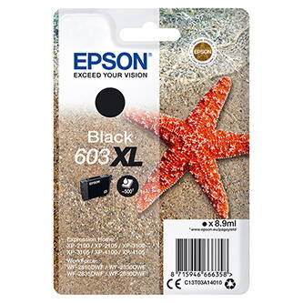 Epson originální ink C13T03A14010, 603XL, black, 8.9ml, Epson Expression Home XP-2100, 2105, 3100, 3105, WF2810