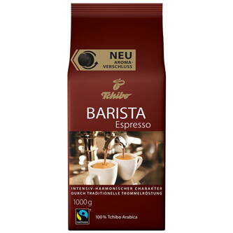 Káva zrnková, Tchibo, Barista Espresso, 1kg, sáček, 50% Arabica