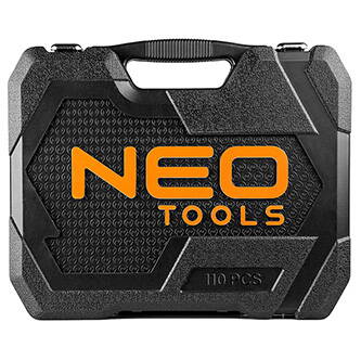 Sada nástrčných klíčů, 10-066, chrom-vanadiová ocel, kufřík, Neo Tools