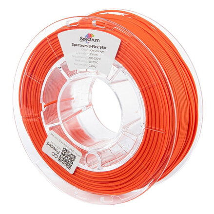 Spectrum 3D filament, S-Flex 85A, 1,75mm, 250g, 80526, lion orange