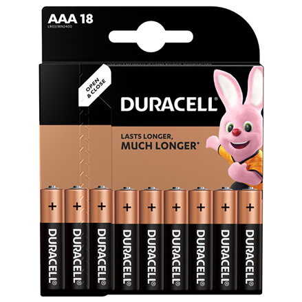 Baterie alkalická, AAA, 1.5V, Duracell, blistr, 18-pack, 42326, Basic Baterie alkalická, AAA, 1.5V, Duracell, blistr, 18-pack, 42326, Basic