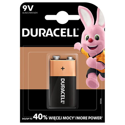 Baterie alkalická, 6LF22, 9V, Duracell, blistr, 1-pack, 42343, Basic