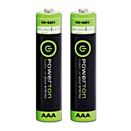 Nabíjecí baterie, AAA (HR03), 1.2V, 900 mAh, Powerton, blistr, 2-pack, promo baleni 3+1 zdarma