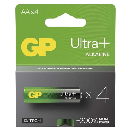 Baterie alkalická, AA, 1.5V, GP, blistr, 4-pack, ultra plus