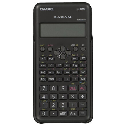 Casio kalkulačka FX 82 MS 2E, černá, školní, s dvouřádkovým displejem