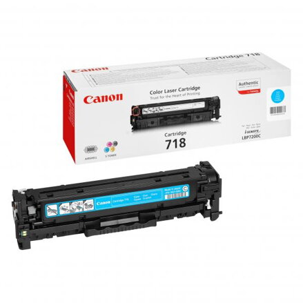 Canon originální toner CRG718, cyan, 2900str., 2661B002, Canon LBP-7200Cdn, O