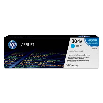 HP originální toner CC531A, cyan, 2800str., HP 304A, HP Color LaserJet CP2025, CM2320, O