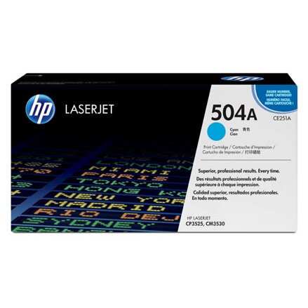 HP originální toner CE251A, cyan, 7000str., HP 504A, HP Color LaserJet CP3525, O