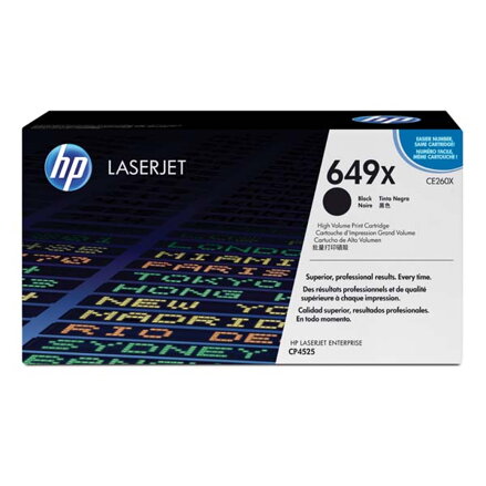 HP originální toner CE260X, black, 17000str., HP 649X, high capacity, HP Color LaserJet CP4525, O