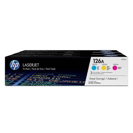 HP originální toner CF341A, CMY, 1000str., HP 126A, HP LaserJet+, N, 900g, 3ks, O