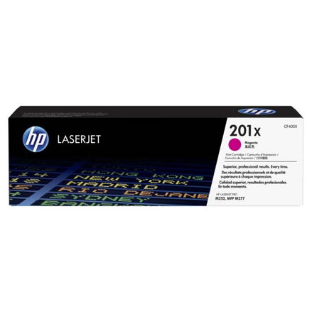 HP originální toner CF403X, magenta, 2300str., HP 201X, HP Color LaserJet MFP 277, Pro M252, 770g, O