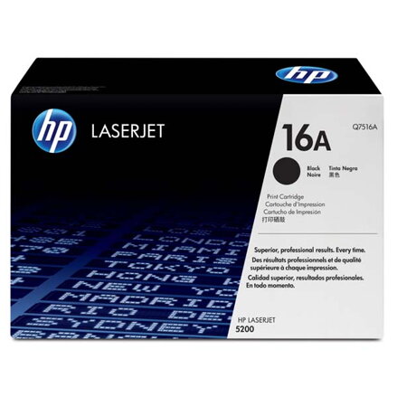 HP originální toner Q7516A, black, 12000str., HP 16A, HP LaserJet 5200, TN, DTN, O