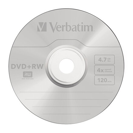 Verbatim DVD+RW, 43489, DataLife PLUS, 25-pack, 4.7GB, 4x, 12cm, General, Standard, cake box, Scratch Resistant, bez možnosti poti