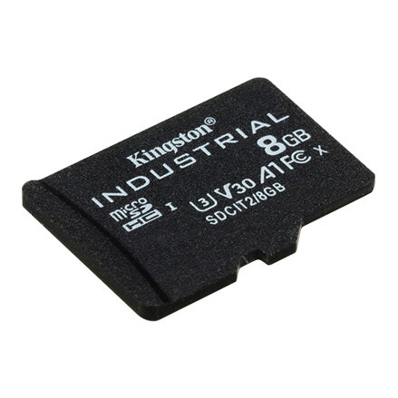 Kingston paměťová karta Micro Secure Digital Card Industria, 8GB, micro SDHC, SDCIT2/8GB, UHS-I U3 (Class 10), V30, A1, pSLC karta