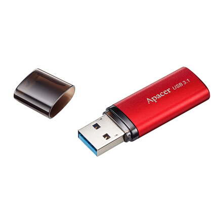 Apacer USB flash disk, USB 3.0, 128GB, AH25B, červený, AP128GAH25BR-1, USB A, s krytkou