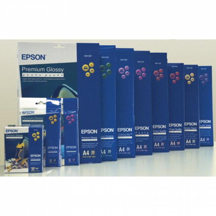 Epson Premium Semigloss Photo Paper, foto papír, pololesklý, bílý, Stylus Photo 880, 2100, A4, 251 g/m2, 20 ks, C13S041332, inkous