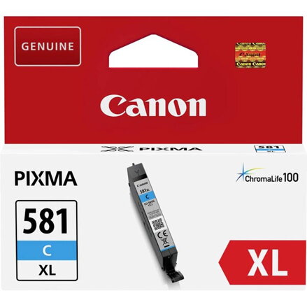 Canon originální ink CLI-581C XL, cyan, 8,3ml, 2049C001, very high capacity, Canon PIXMA TR7550,TR8550,TS6150,TS6151,TS8150,TS8151