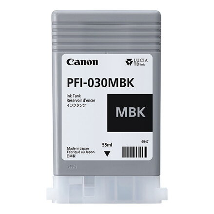 Canon originální ink PFI-030 MBK, matt black, 55ml, 3488C001, Canon iPF TA-20, iPF TA-30