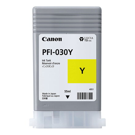 Canon originální ink PFI-030 Y, yellow, 55ml, 3492C001, Canon iPF TA-20, iPF TA-30