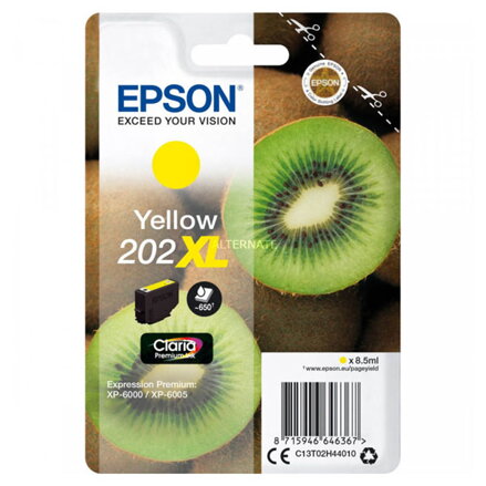 Epson originální ink C13T02H44010, 202 XL, yellow, 8.5ml, Epson XP-6000, XP-6005