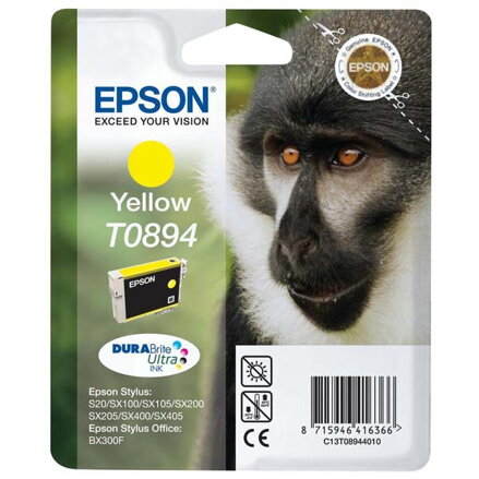 Epson originální ink C13T08944011, yellow, 3,5ml, Epson Stylus S20, SX100, SX200, SX400