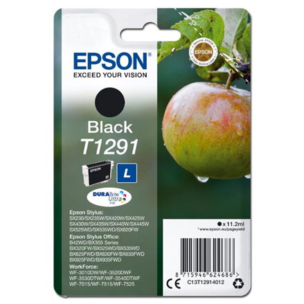 Epson originální ink C13T12914012, T1291, black, 385str., 11,2ml, Epson Stylus SX420W, 425W, Stylus Office BX305F, 320FW