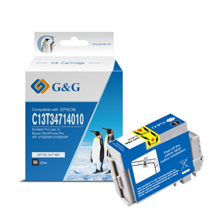 G&G kompatibilní ink s C13T34714010, black, NP-R-3471BK, pro Epson WF-3720DWF, 3725DWF