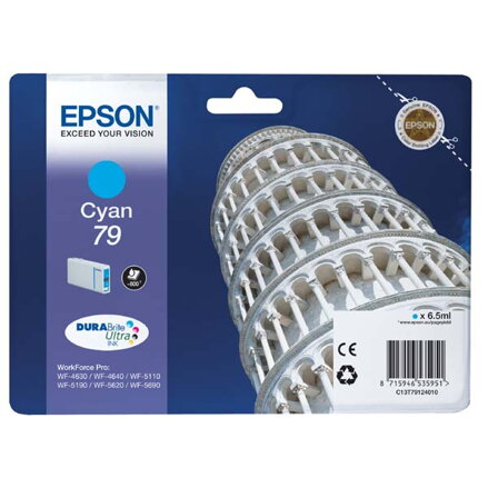 Epson originální ink C13T79124010, 79, L, cyan, 800str., 7ml, 1ks, Epson WorkForce Pro WF-5620DWF, WF-5110DW, WF-5690DWF