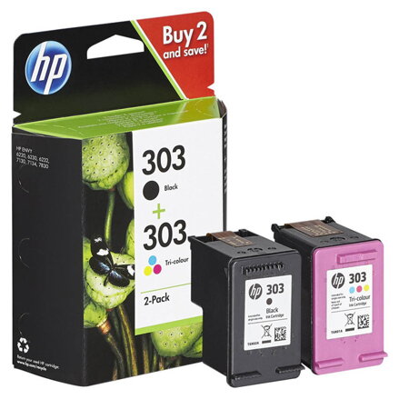 HP originální ink sada 3YM92AE, HP 303, CMYK, 165CMY-200Kstr., HP HP ENVY Photo 6200 All-in-One Printer series