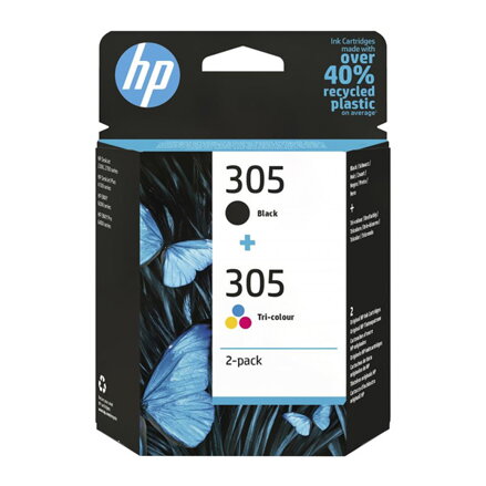 HP originální ink 6ZD17AE, HP 305, HP 2-pack DeskJet 2300, DeskJet 2710, DeskJet 2720, DeskJet