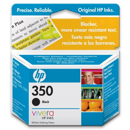 HP originální ink CB335EE, HP 350, black, 4,5ml, HP Officejet J5780, J5785