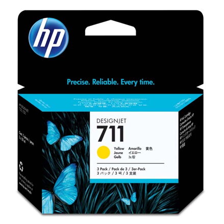 HP originální ink CZ136A, HP 711, yellow, 3x29ml, 3ks, HP DesignJet T120, T520