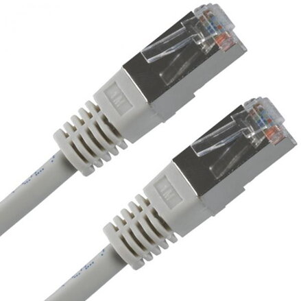 FTP patchcord, Cat.5e, RJ45 M-1m, stíněný, šedý, economy