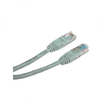 UTP patchcord, Cat.5e, RJ45 M-5m, nestíněný, šedý, Logo, blistr