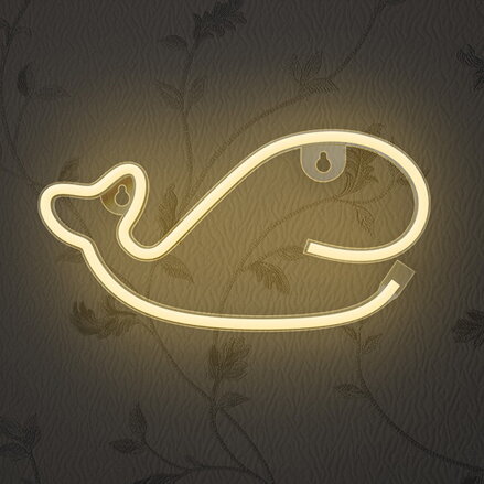 Neon LED Light WHALE warm white Bat + USB FLNE09 Forever Light