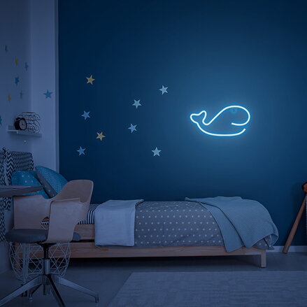 Neon LED Light WHALE blue Bat + USB FLNE19 Forever Light