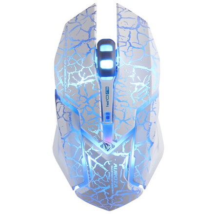 E-Blue Myš Auroza Gaming, 4000DPI, optická, 6tl., 1 kolečko, drátová USB, bílá, herní