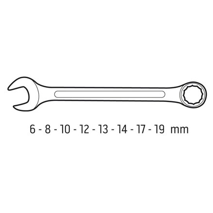 Kombinované klíče, 09-751, sada 8 ks, 6-19 mm, NEO TOOLS