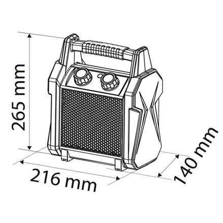 Keramický infra zářič (ohřívač) s ventilátorem NEO TOOLS 90-060, 2000W, IP55, keramický PTC Heating Element, pro vyhřívání menších