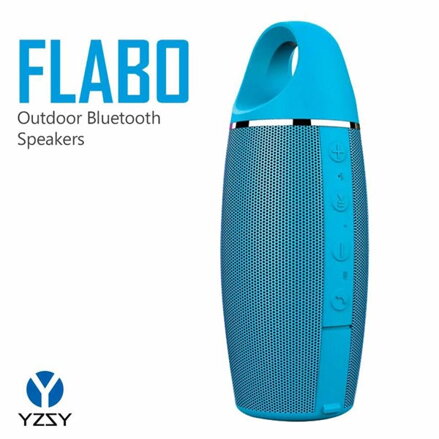 YZSY bluetooth reproduktor, FLABO, 2x5W, modrý, regulace hlasitosti