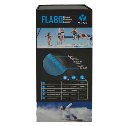 YZSY bluetooth reproduktor, FLABO, 2x5W, modrý, regulace hlasitosti