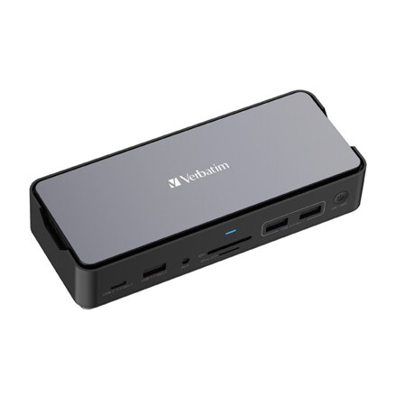 Dokovací stanice Verbatim, USB-C Pro, 15-port, 2x HDMI, RJ45, microSD, USB-A 3.1, USB-C 3.1, šedá