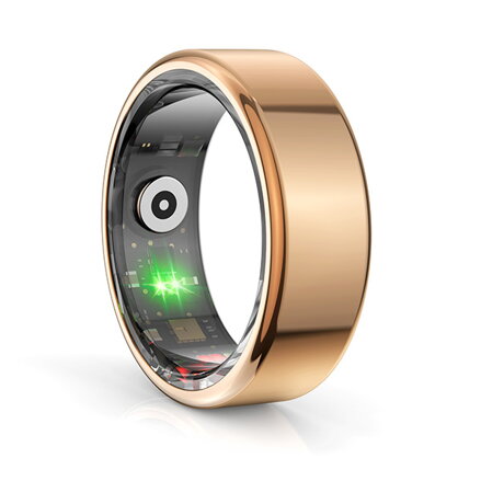 Smart RING zlatý, měření tlaku, srdeč. tepu, monitoring spánku,9", Powerton